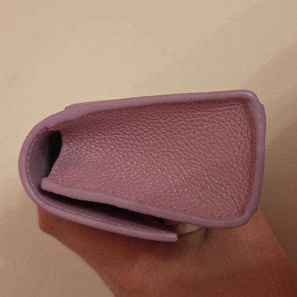 Balenciaga Purple Leather Card Holder W/ Keychain - Picture 6 of 12